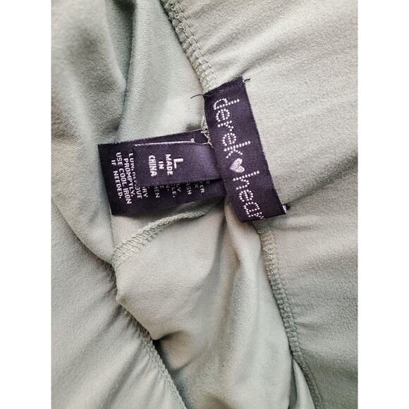 Derek Heart Shorts Womens Large Green Polyester Elastic Waist White Strips Side - Picture 5 of 6